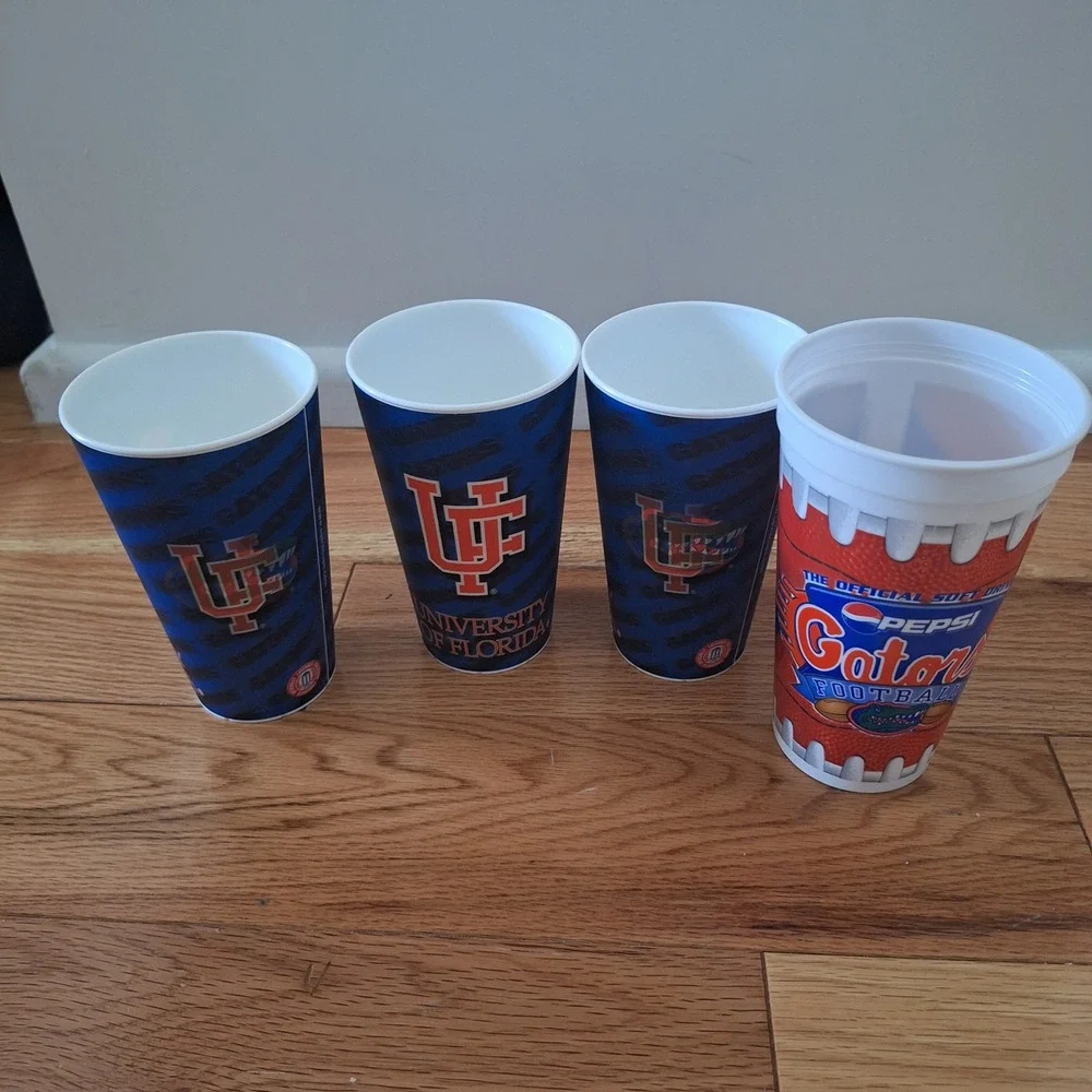 University of Florida Gators Pepsi Football Souvenir Plastic Stadium Cups 4pk